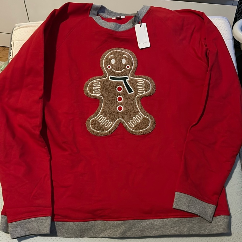 Red Gingerbread Crew Neck Sweater